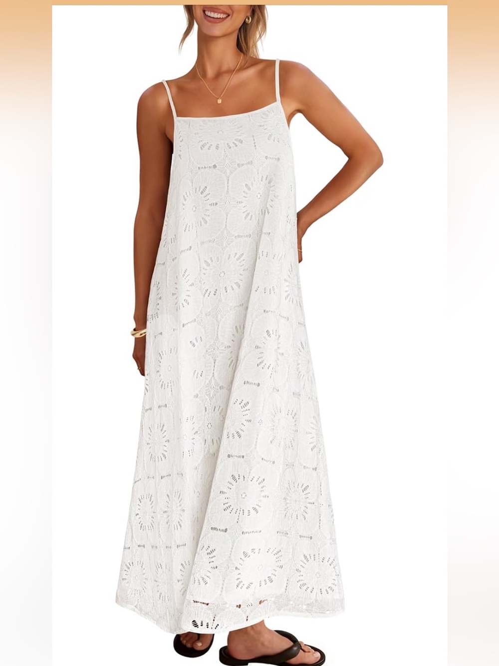 🌴 NWT Merokeety Lace Over Lay Midi Dress